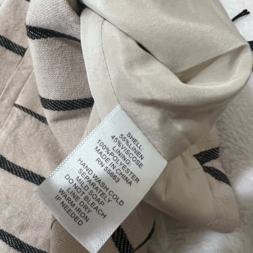 Tahari Beige and Black Linen Blend Vest size L - Picture 9 of 12